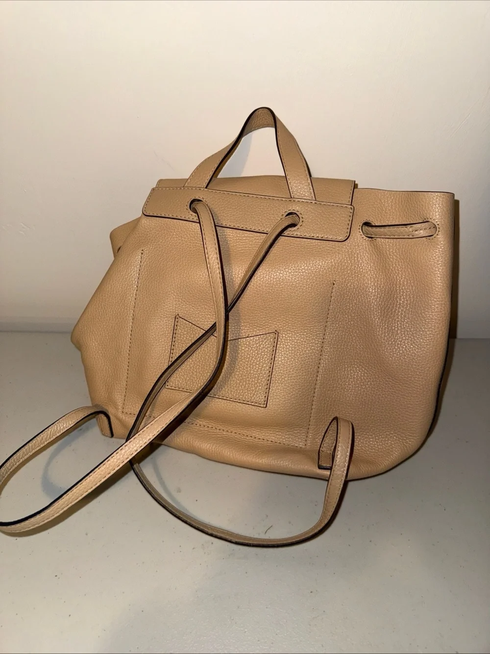 MICHAEL KORS Junie Medium Pebbled Leather Backpack Butternut